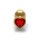 Shots Ouch! Heart gemstone anal plug gold ruby red small 2.7 cm