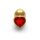 Shots Ouch! Herz Edelstein Anal Plug Gold Rubinrot mittel 3,4 cm