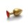 Shots Ouch! Herz Edelstein Anal Plug Gold Rubinrot mittel 3,4 cm