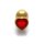 Shots Ouch! Herz Edelstein Anal Plug Gold Rubinrot groß 4 cm