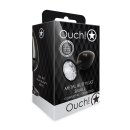 Shots Ouch! Round gemstone anal plug black silver small 2.7 cm