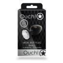 Shots Ouch! Round gemstone anal plug black silver small 2.7 cm