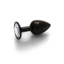 Shots Ouch! Round gemstone anal plug black silver small 2.7 cm