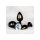 Shots Ouch! Round gemstone anal plug black silver small 2.7 cm