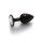 Shots Ouch! Round gemstone anal plug black silver small 2.7 cm