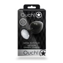 Shots Ouch! Runder Edelstein Anal Plug Schwarz Silber mittel 3,4 cm
