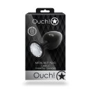 Shots Ouch! Runder Edelstein Anal Plug Schwarz Silber groß 4 cm