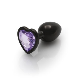 Shots Ouch! Heart Gemstone Anal Plug Black Purple small 2,7 cm