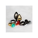 Shots Ouch! Heart Gemstone Anal Plug Black Purple small 2,7 cm