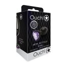 Shots Ouch! Heart Gemstone Anal Plug Black Purple small 2,7 cm