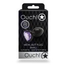 Shots Ouch! Heart Gemstone Anal Plug Black Purple small 2,7 cm