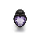 Shots Ouch! Heart Gemstone Anal Plug Black Purple small 2,7 cm
