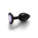 Shots Ouch! Heart Gemstone Anal Plug Black Purple small 2,7 cm