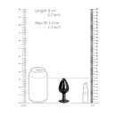 Shots Ouch! Herz Edelstein Anal Plug Schwarz Lila mittel 3,4 cm