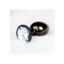 Shots Ouch! Herz Edelstein Anal Plug Schwarz Lila groß 4 cm