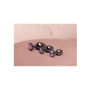 Shots Ouch! Herz Edelstein Anal Plug Schwarz Lila groß 4 cm