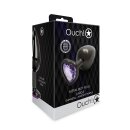 Shots Ouch! Herz Edelstein Anal Plug Schwarz Lila groß 4 cm