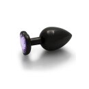 Shots Ouch! Herz Edelstein Anal Plug Schwarz Lila groß 4 cm