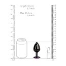 Shots Ouch! Herz Edelstein Anal Plug Schwarz Lila groß 4 cm