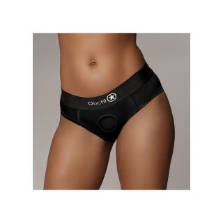 Shots Ouch! Vibrierender Strap-on hochgeschnittener Slip M/L