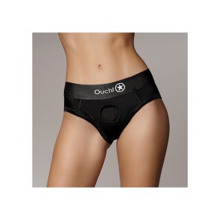 Shots Ouch! Vibrierender Strap-on hochgeschnittener Slip XS/S