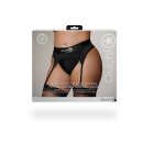 Shots Ouch! Vibrating strap on thong with adjustable garter belt XL/XXL