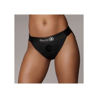 Shots Ouch! Vibrierender offener Strap-on mit Schnallen hinten M/L