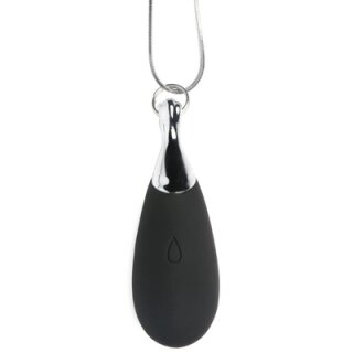 XR Brands Vibrating Silicone Teardrop Necklace Black