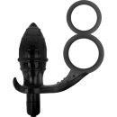 Addicted Toys Butt Plug With Cock Ring And Ball Strap Black