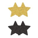 Pretty Pasties Glitter Stars Black Gold 2 Pair