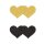 Pretty Pasties Glitter Hearts Black Gold 2 Pair