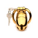 Master Series Midas Locking Chastity Cage 18K Gold-Plated Gold