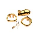 Master Series Midas Locking Chastity Cage 18K Gold-Plated Gold