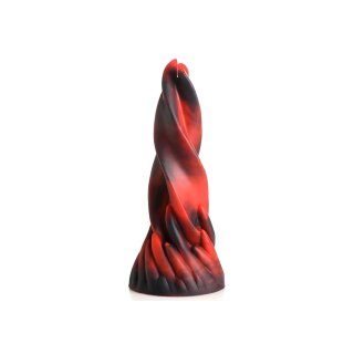 Hell Kiss Twisted Tongues Silicone Dildo - Red - 18,8 cm