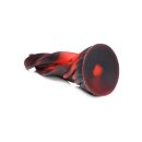 Hell Kiss Twisted Tongues Silicone Dildo - Red - 18,8 cm