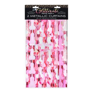 Glitterati Penis Foil Curtain, Set of 2