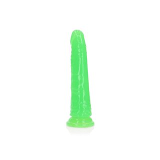 Slim Realistic Dildo with Suction Cup - Glow in the Dark - 17,5 cm
