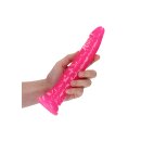 Slim Realistic Dildo with Suction Cup - Glow in the Dark - 25 cm