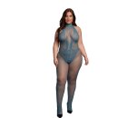 Fishnet and Lace Bodystocking Blue - Queen Size