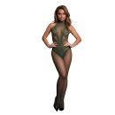 Fishnet and Lace Bodystocking Green - One Size