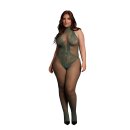 Fishnet and Lace Bodystocking Green - Queen Size