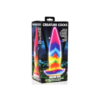Unicorn Tongue Glow in the Dark Silicone Dildo Rainbow 21,3 cm