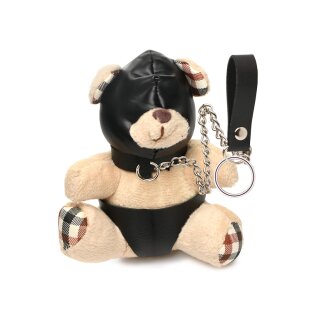 Hooded Teddy Bear Keychain Tan