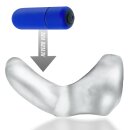 Hünkyjunk Buzzfuck Sling with Taint Vibe Vibrating Cock Sling Clear Ice