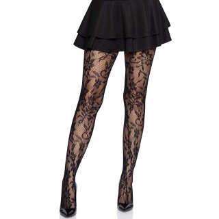 Seamless Floral Lace Tights OS