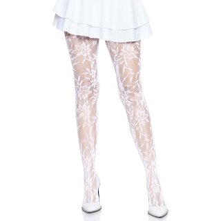 Seamless Floral Lace Tights OS