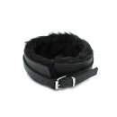 Fluffy Inside Black Leather Collar