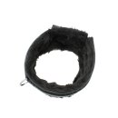 Fluffy Inside Black Leather Collar