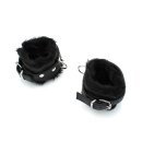 Fluffy Inside Black Leather Handcuff