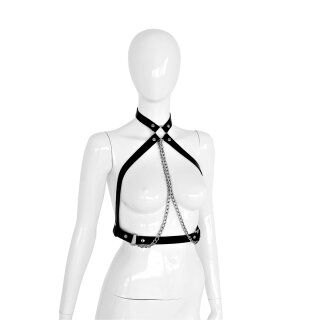 Leather Collar Chest with Chains